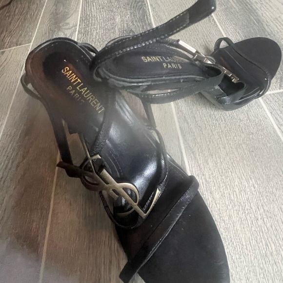 Saint Laurent Black Strappy Heels - Picture 11 of 11
